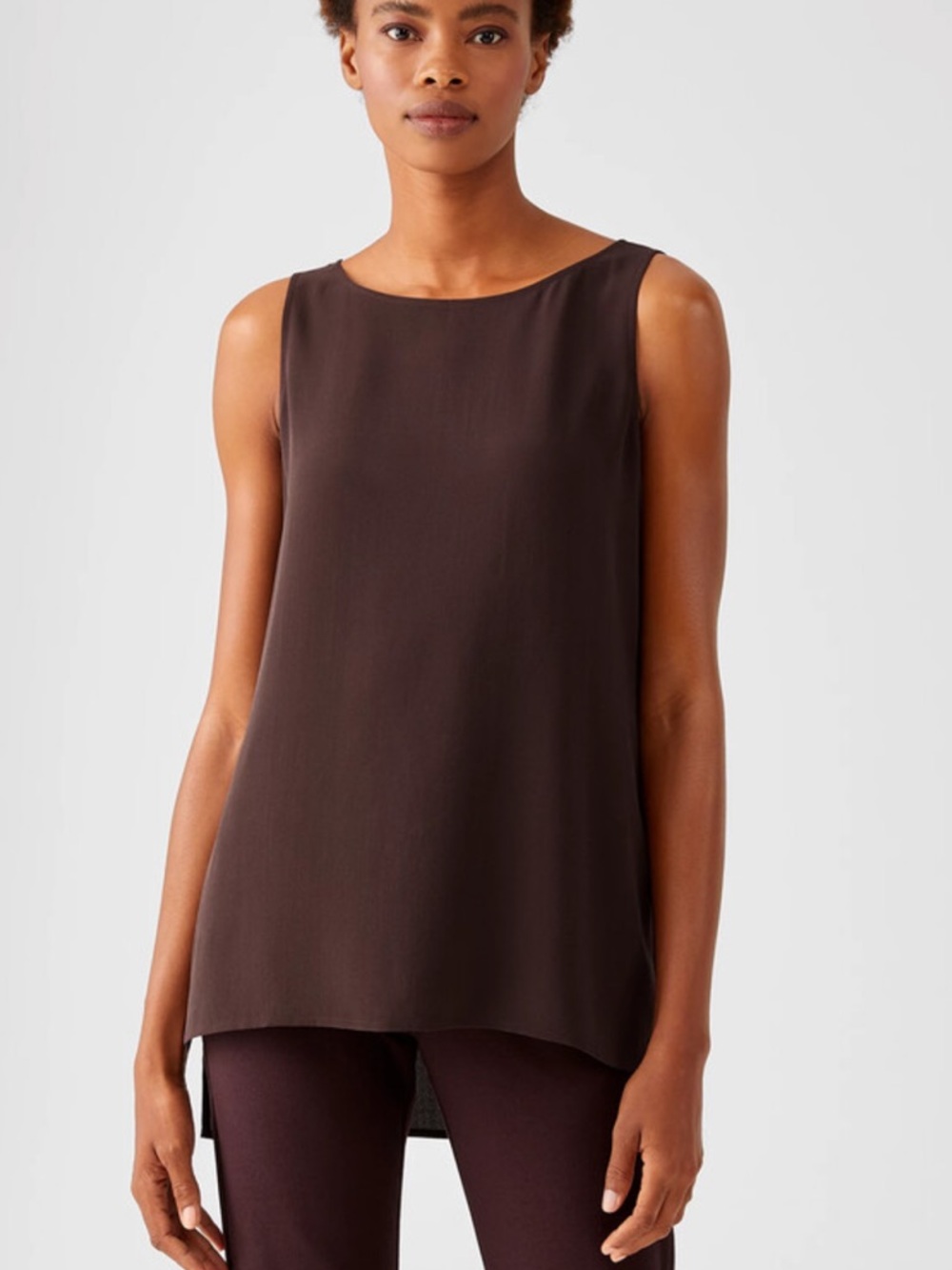 Eileen Fisher silk Georgette Crepe Long Shell